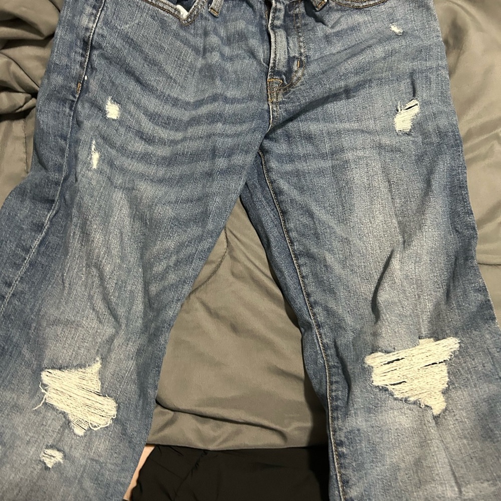 Distressed Blue Jeans